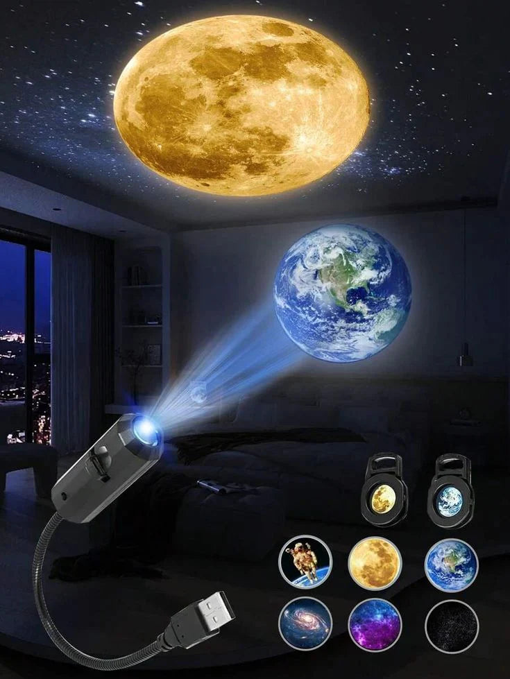 Solar Planets Space Projector Night Light - With 6 Lens