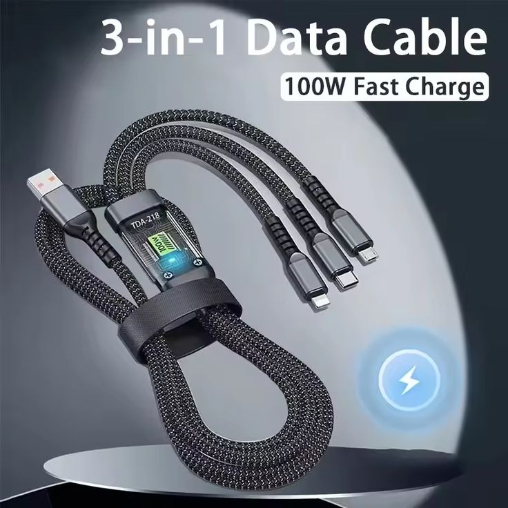 100W 3-in-1 Charging Cable
