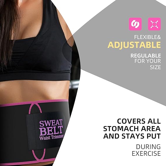 ( Imported Stuffed ) Full Size Instant Sweat Pro Waist Belt For Men & Women. Universal Adjustabl Size