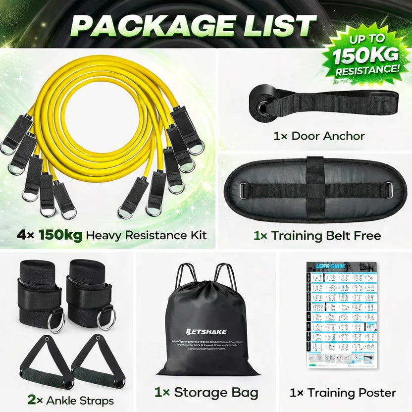 Professional Full Body Resistance Band Gym Kit – Portable Home Gym for Men & Women