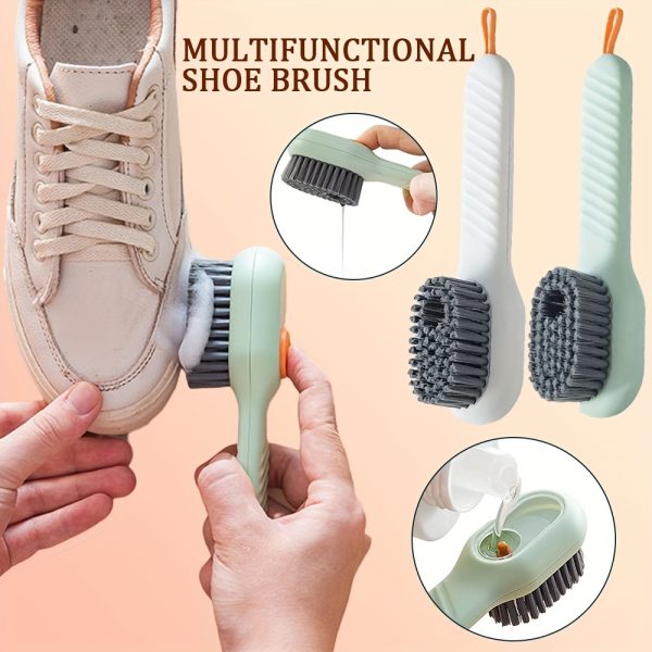 (Pack of 2) Multi-purpose Shoe Brush Soft Bristle Automatic Liquid